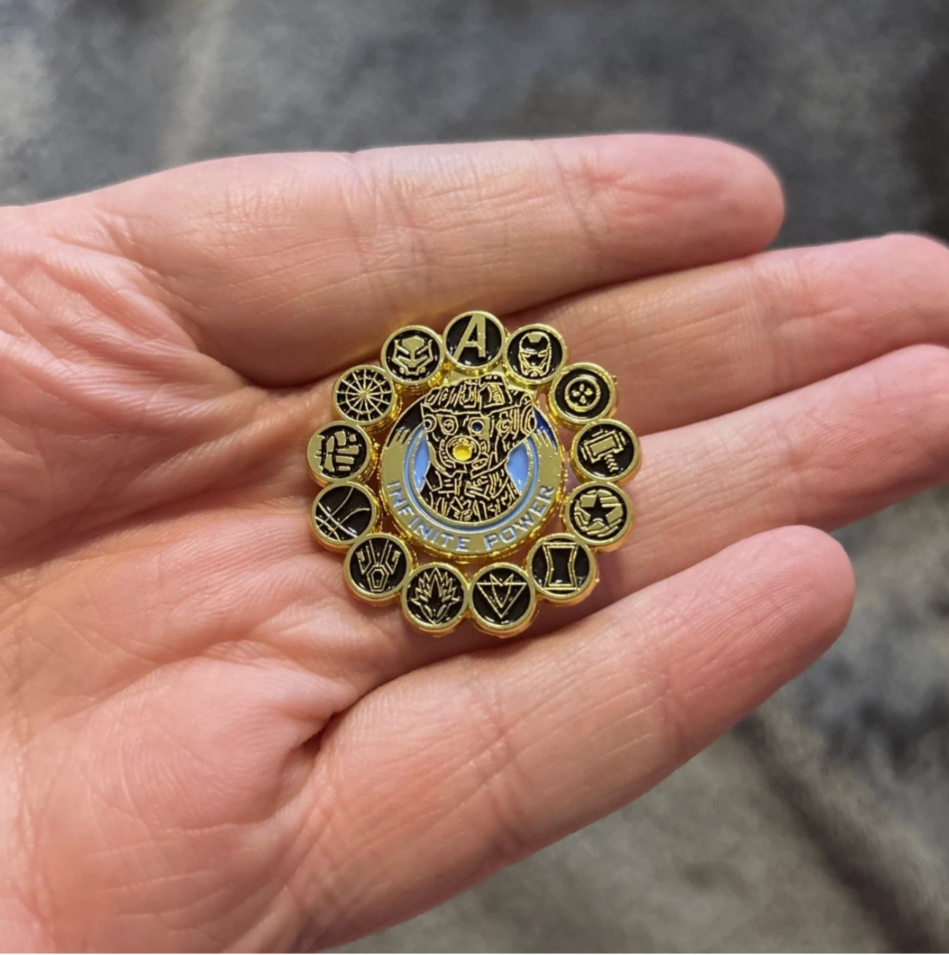 Infinity Power Brooch Badge