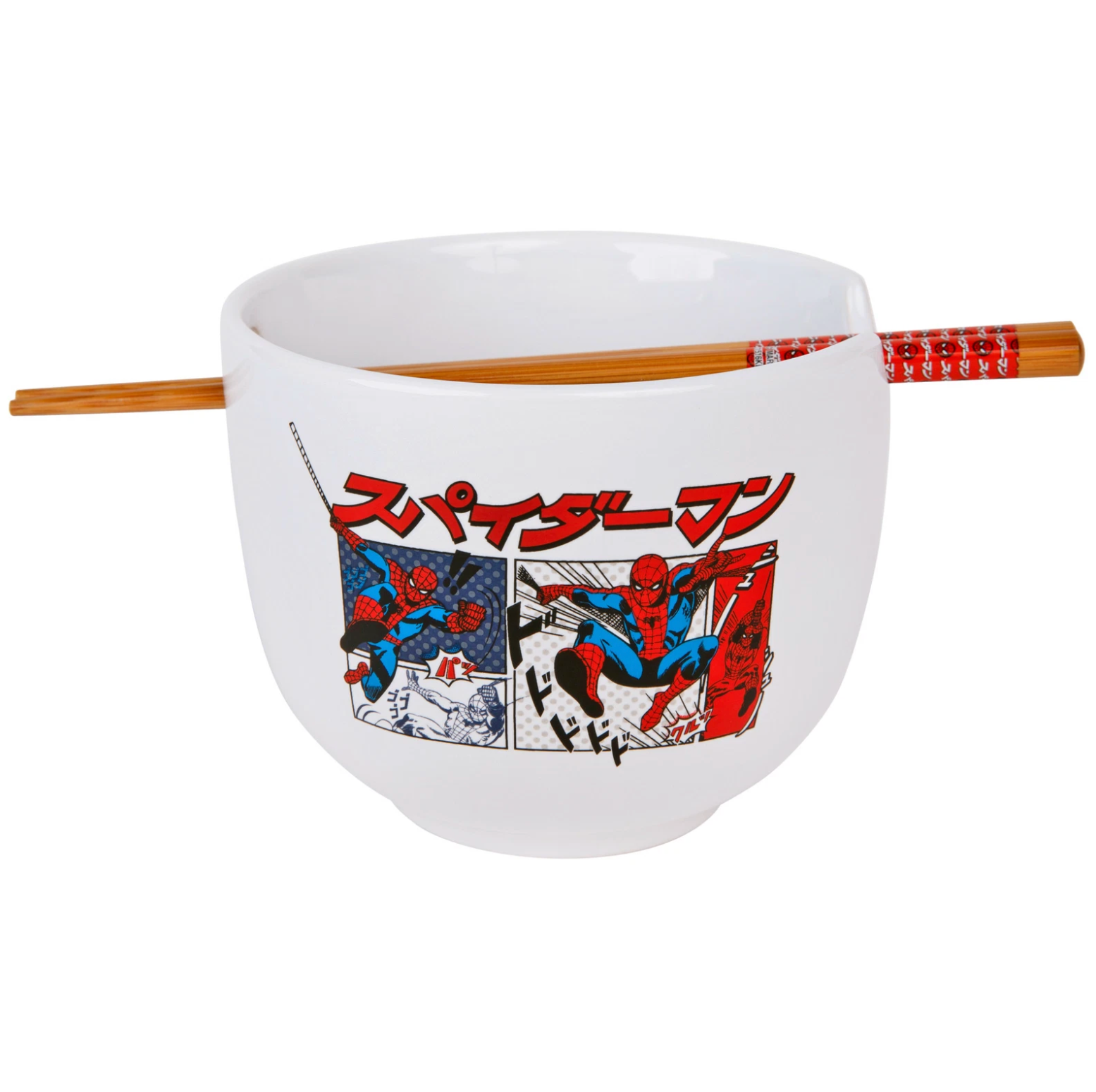 Marvel - Spider-Man Japanese Dinnerware Set | 20-Ounce Ramen Bowl, Chopsticks - Red - Thumbnail 3